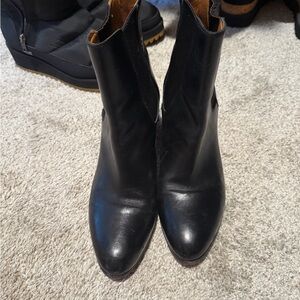Frye Black Leather Ankle Booties